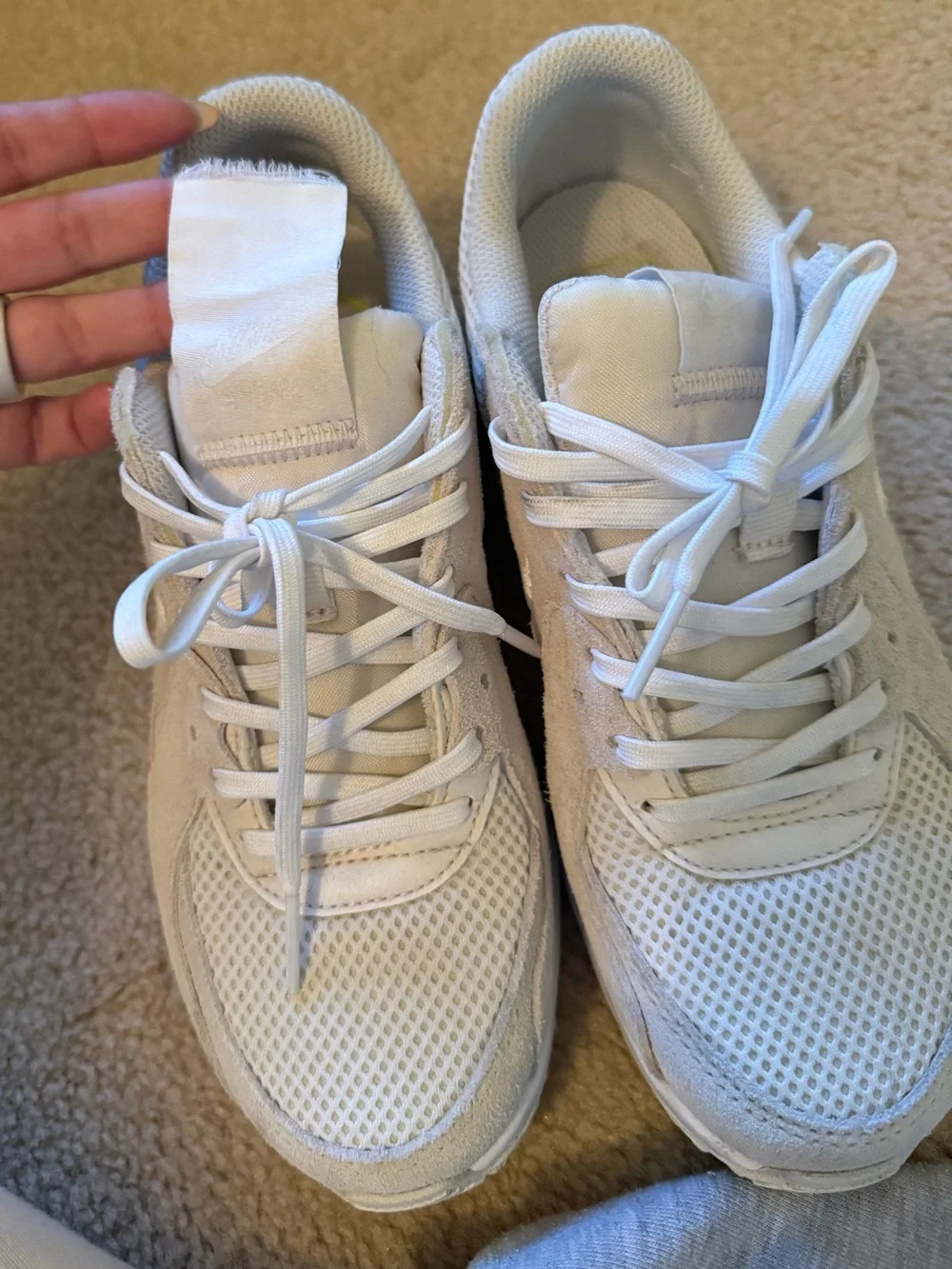 Nike Women's Air Max Sneakers in White and Light Beige